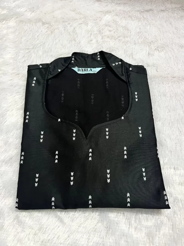 Leah Black Butta Cotton Kurti - Image 3