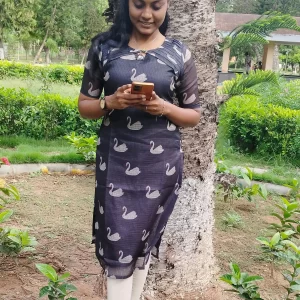 Eva Swan Print Kurti