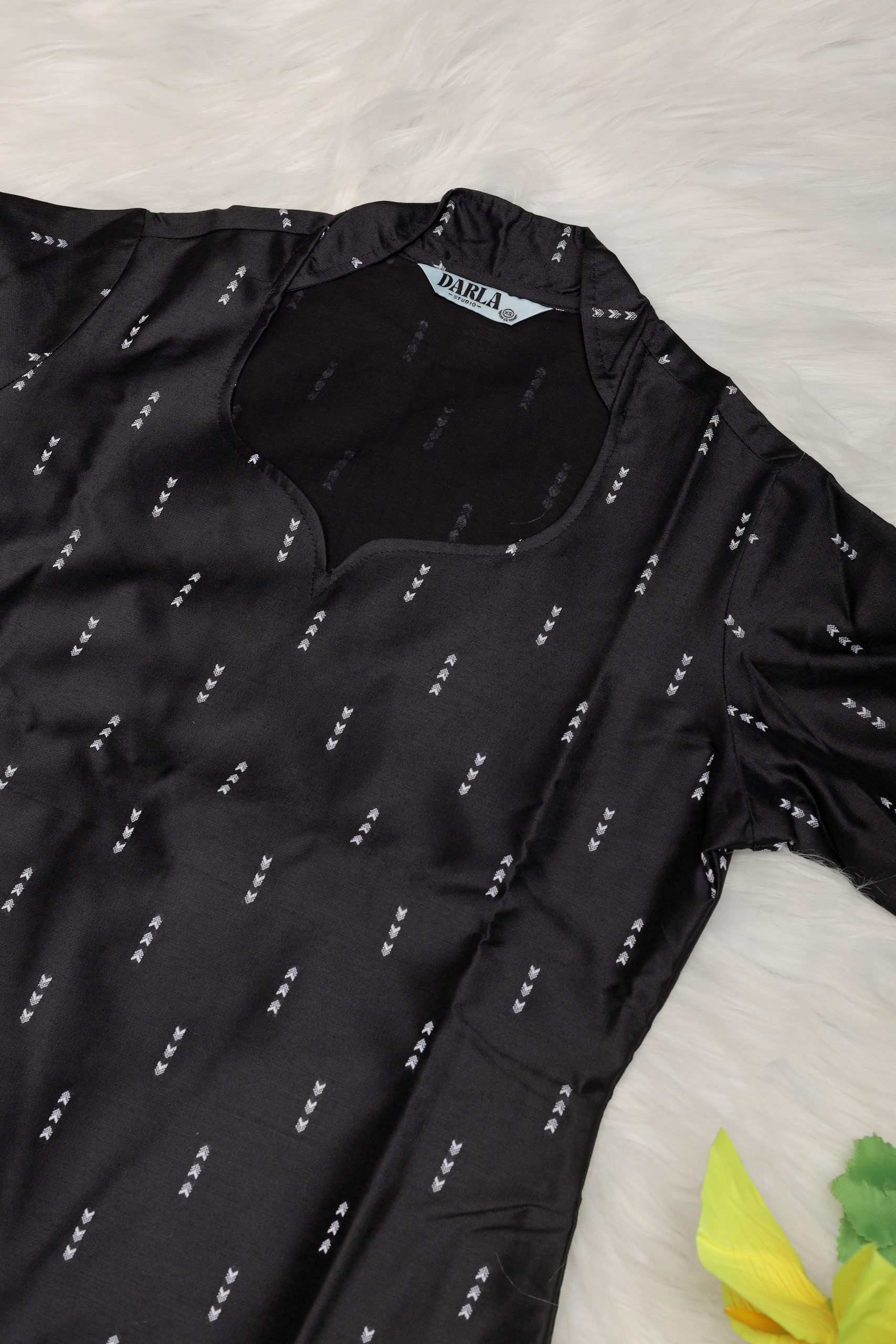 Leah Black Butta Kurti - Image 2